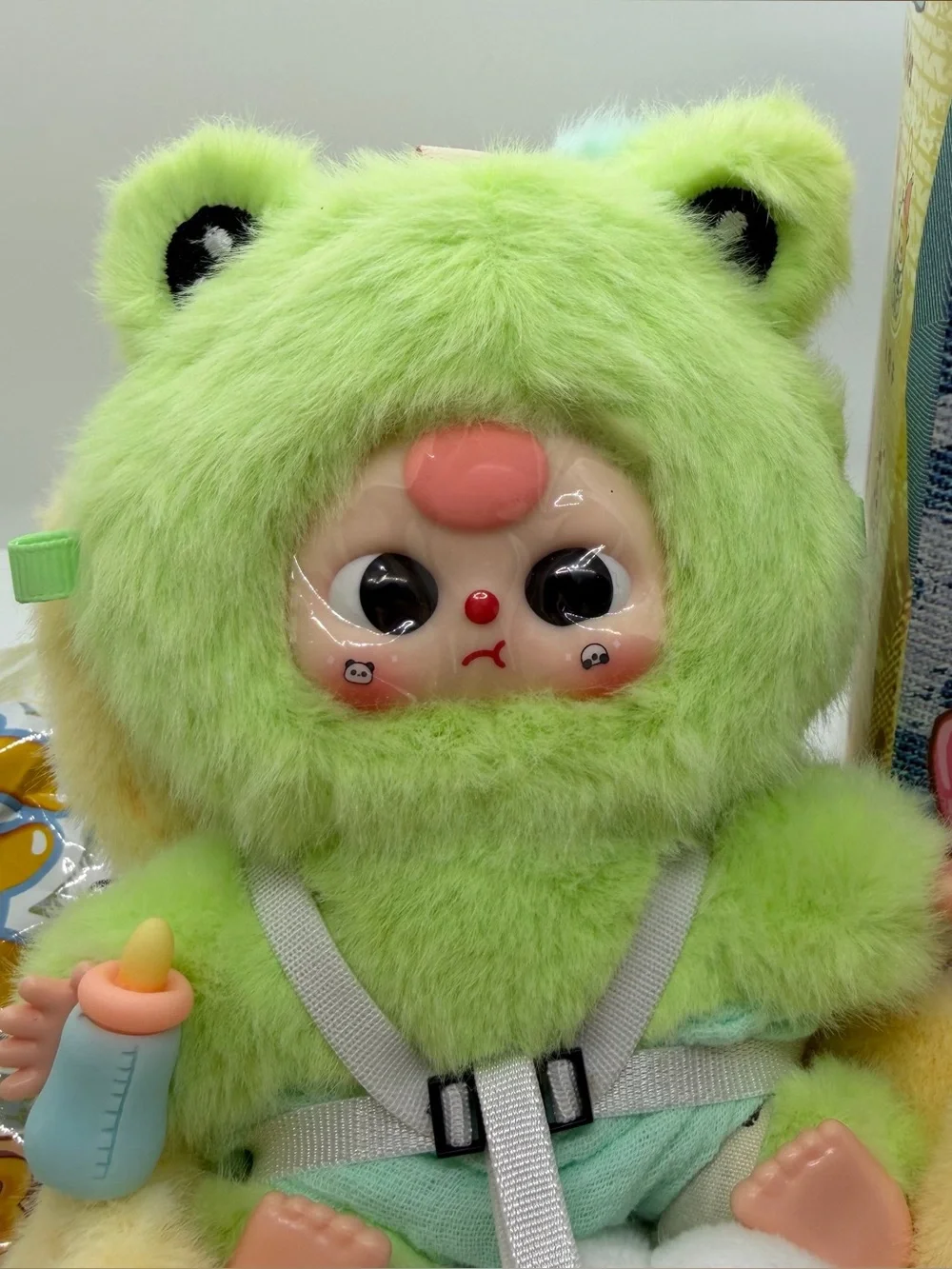 Baby Three Vehicle-Mounted Confirmed‎ Baby Plush Doll in Light Green Frog